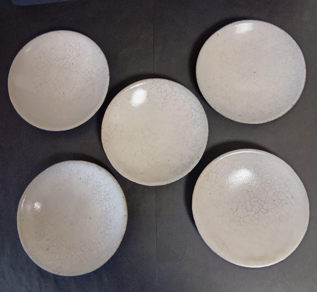 【茶道具】菓子器銘々皿 ▼御本出 × 5 ▲粉引 × 5 全10客 杉本貞光 作