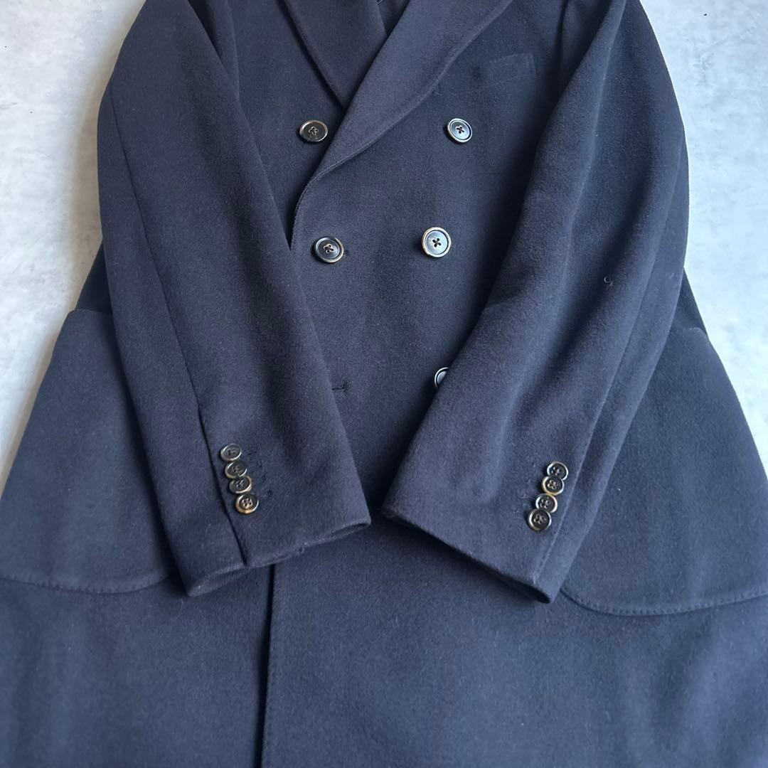 ラルディーニ チェスターコート ロング カシミヤ混 ダブル 通勤 ブートニエール