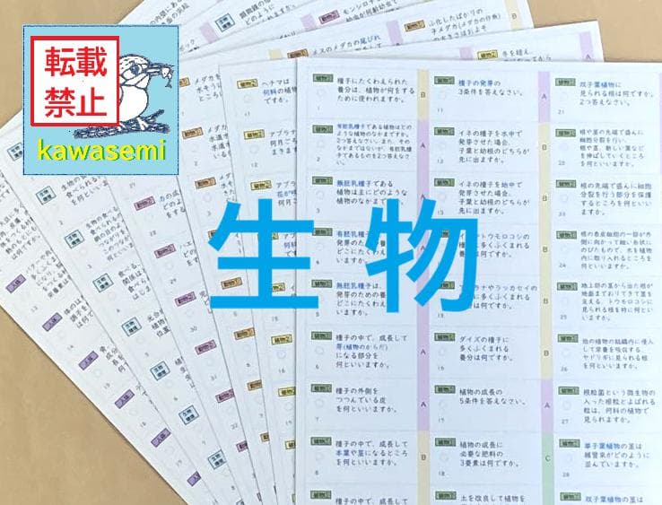 【中学受験】理科の基本事項 知識編 理科 暗記カード フルセットb