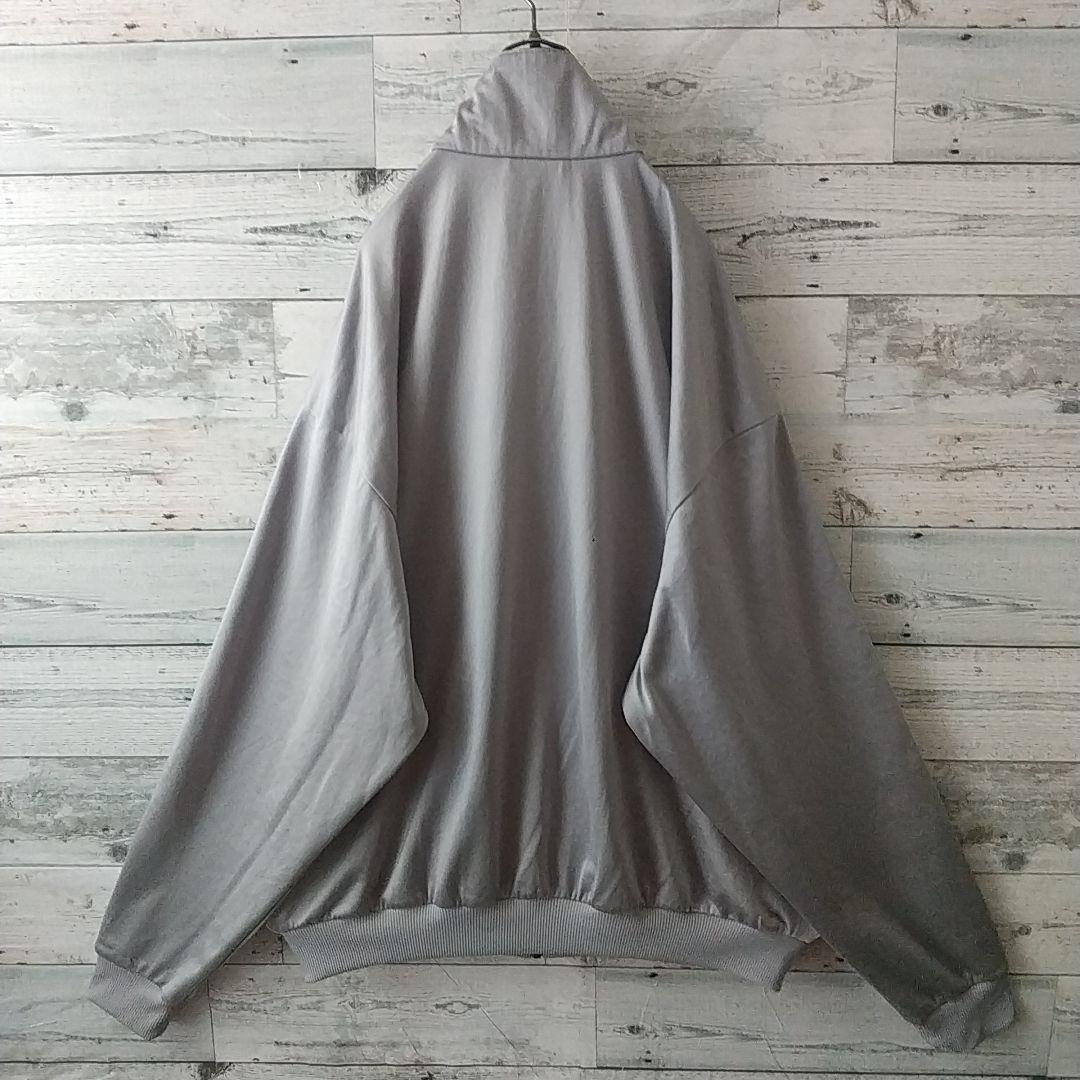 希少サイズ☆アディダス 刺繍ロゴ トラックジャケット 3L相当 グレー×ブラック