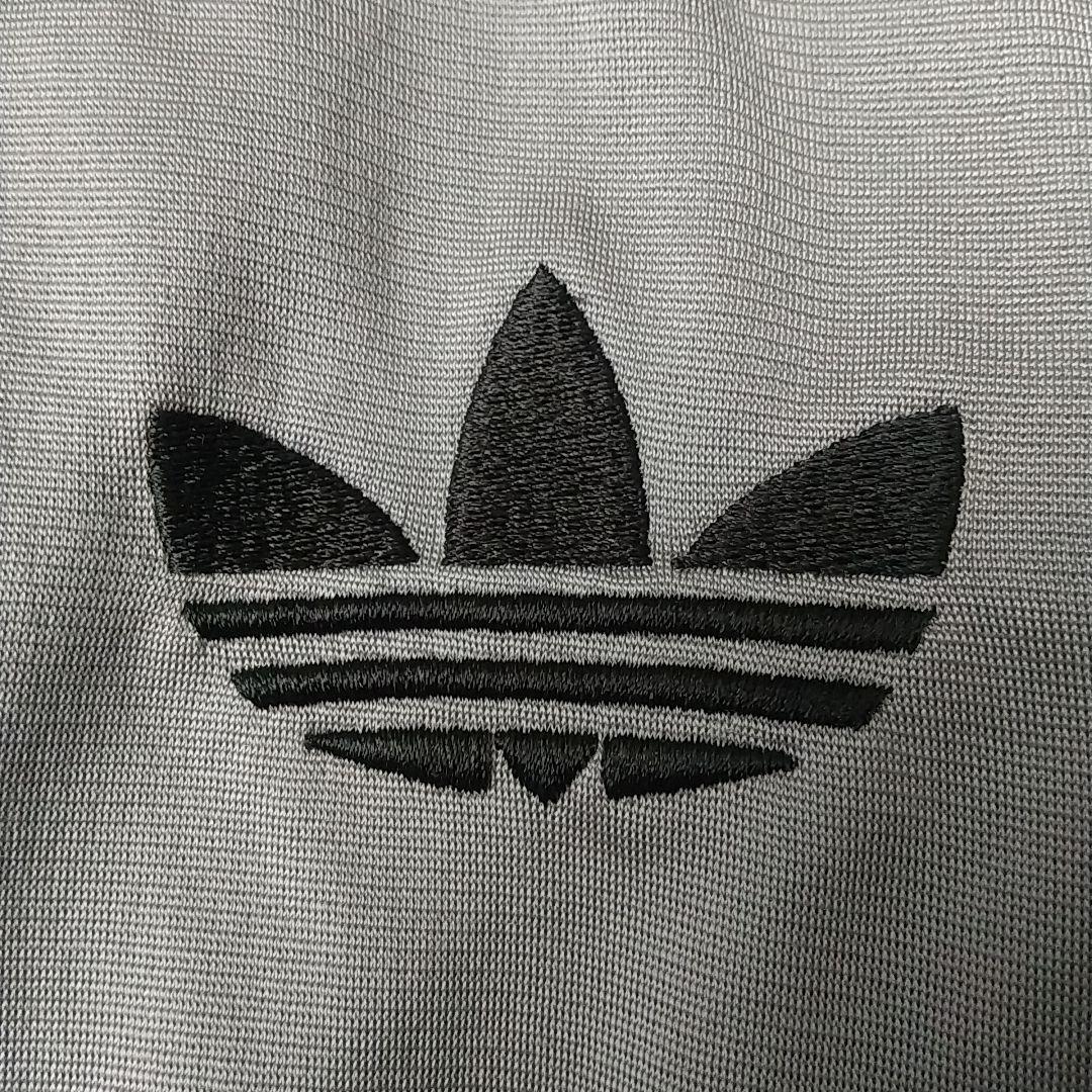 希少サイズ☆アディダス 刺繍ロゴ トラックジャケット 3L相当 グレー×ブラック