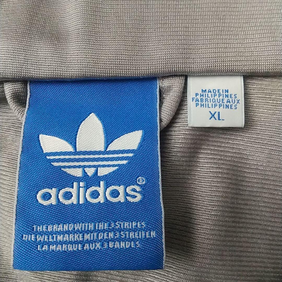 希少サイズ☆アディダス 刺繍ロゴ トラックジャケット 3L相当 グレー×ブラック