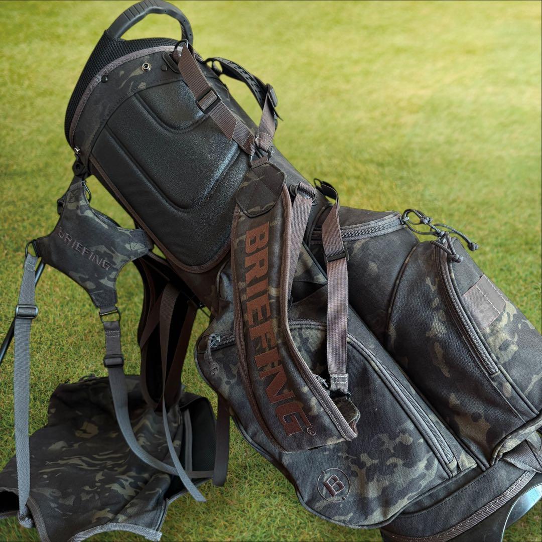 おまけ有　ブリーフィング　キャディバッグ　迷彩　カモフラ　黒　グリーン　CR-4