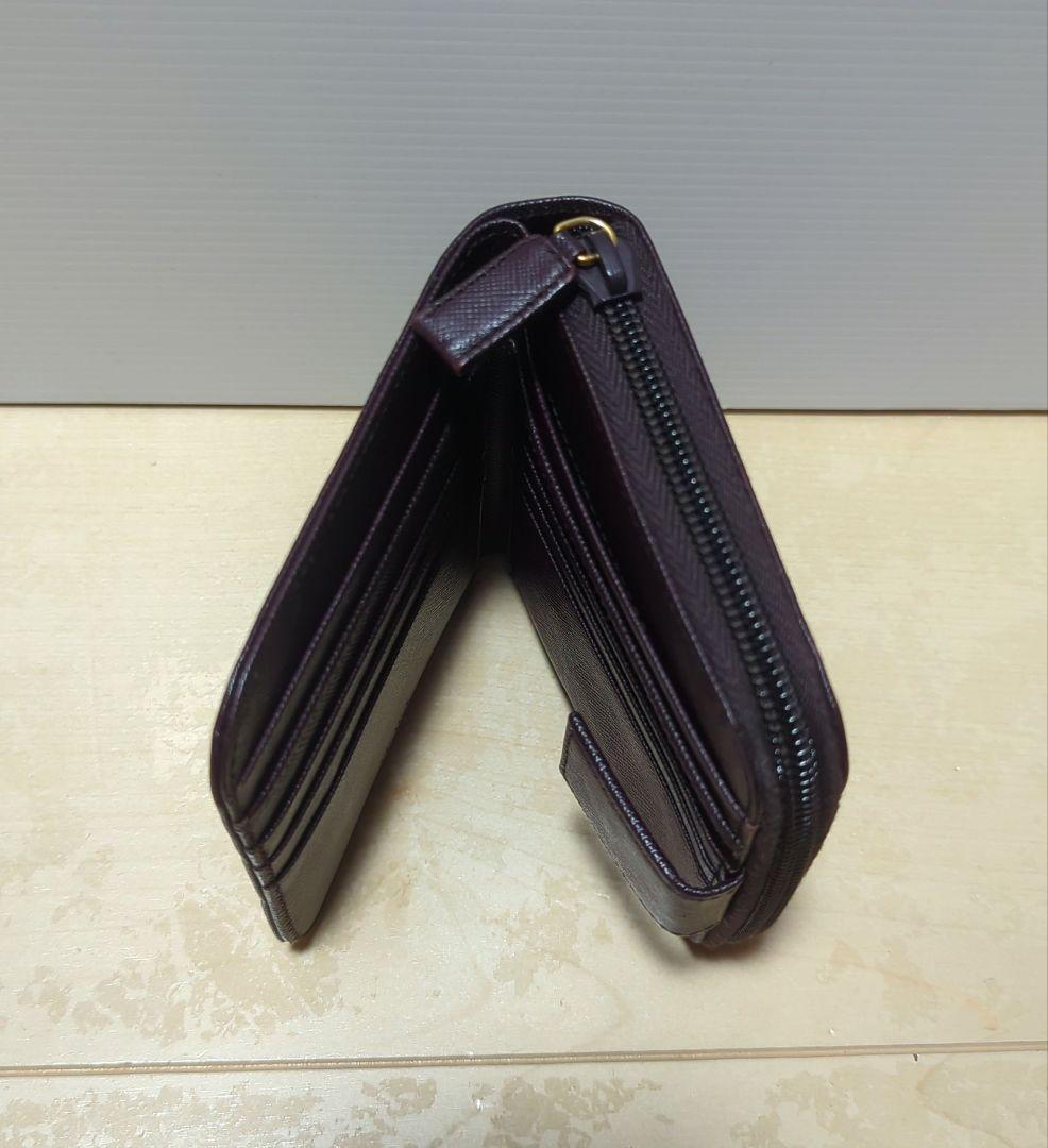 【美品】PRADA 二つ折り財布 ブラウン サフィアーノレザー　値段交渉◯