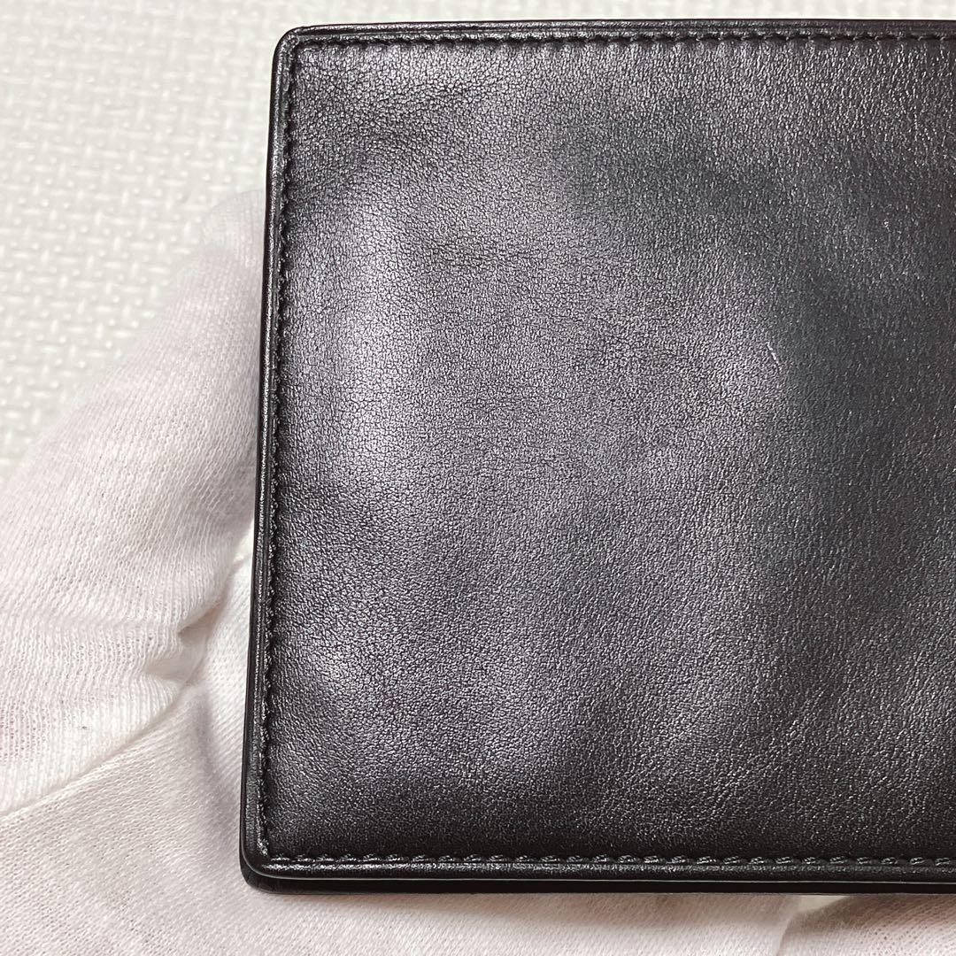 未使用　VERSACE ヴェルサーチ　レザー二つ折り財布　ブラック　黒　箱付き