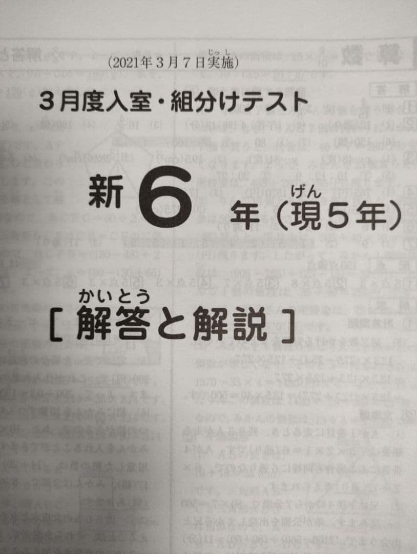 SAPIX 6年 2021年(17回分) 入室組分けテスト　マンスリーテスト