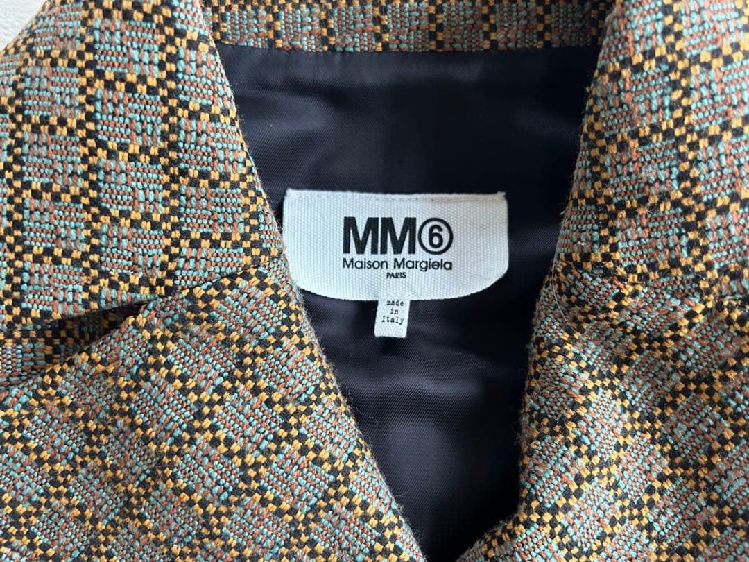MM6 チェック柄 ハーフコート 44