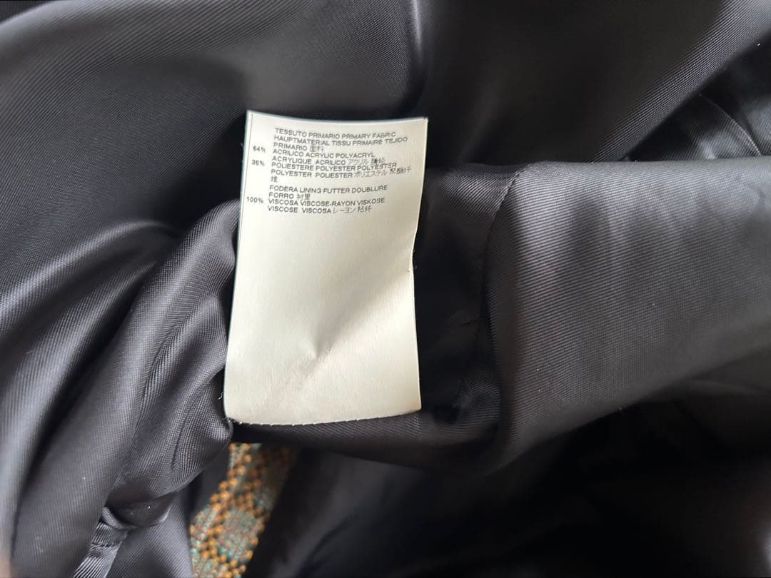 MM6 チェック柄 ハーフコート 44