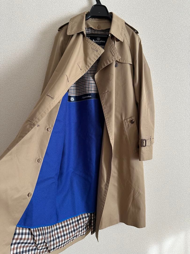 Aquascutumアクアスキュータム 青ライナー付きトレンチ ハニーベージュ8