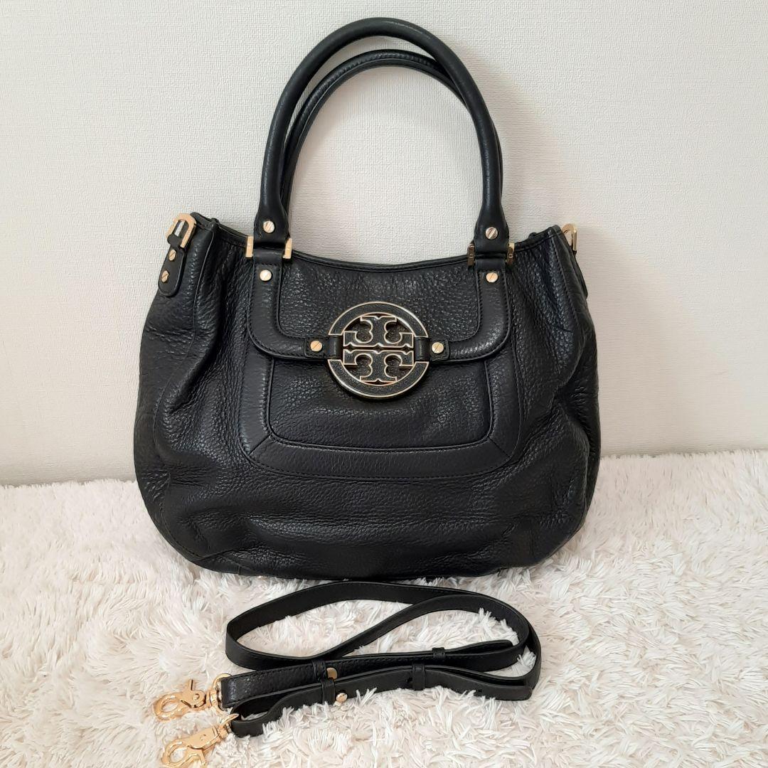極美品　Tory Burch　トリーバーチ　2way バッグ　黒　アマンダ