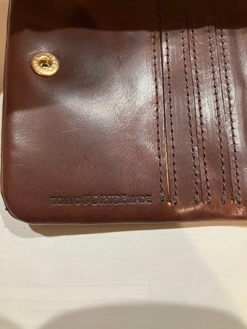 ポーター　ソーク　二つ折り財布　ブラウン