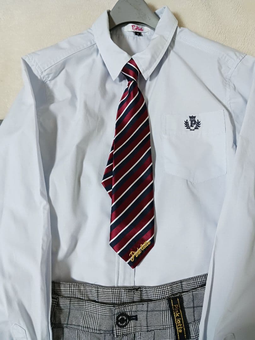 ピンクラテ◆フォーマルスーツ4点セット◆ショートパンツ　チェック◆M165　卒服