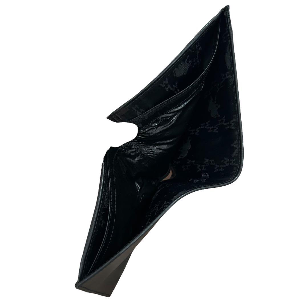 【新品・未使用】ハンティングワールド 折り財布 レザー ブラック