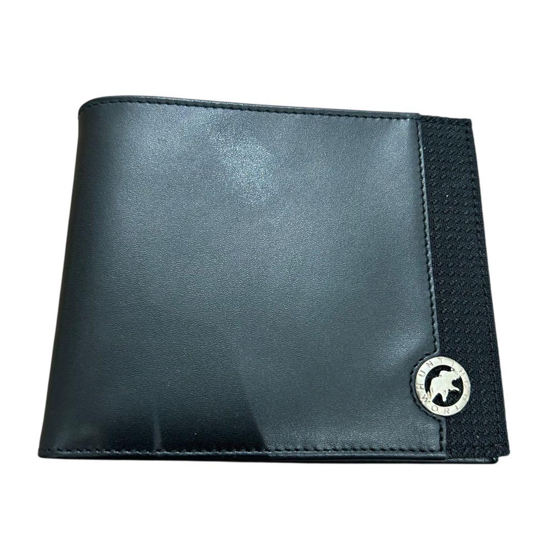 【新品・未使用】ハンティングワールド 折り財布 レザー ブラック