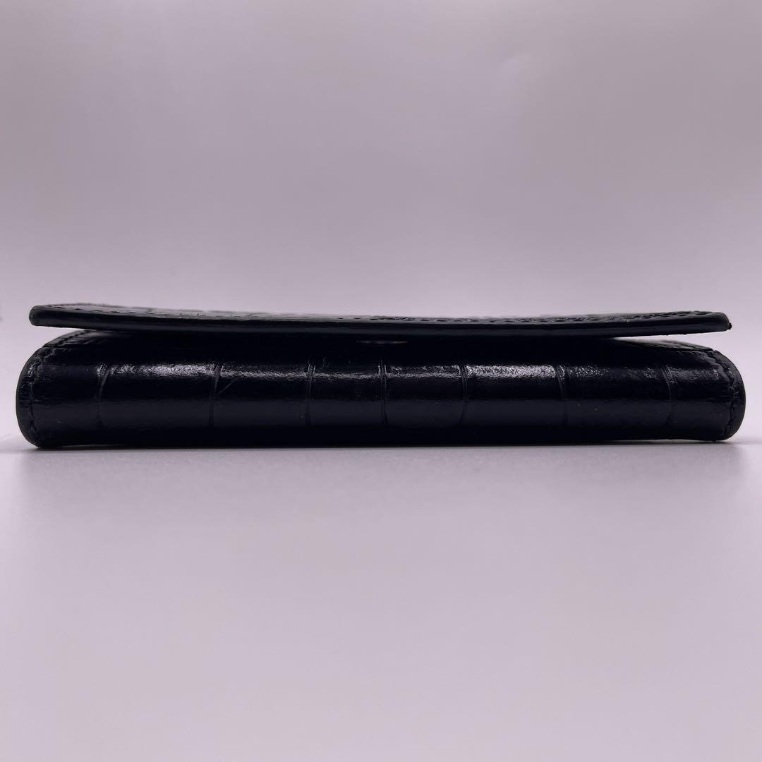 極美品＊ CELINE セリーヌ クロコ型押し レザー 6連キーケース ブラック