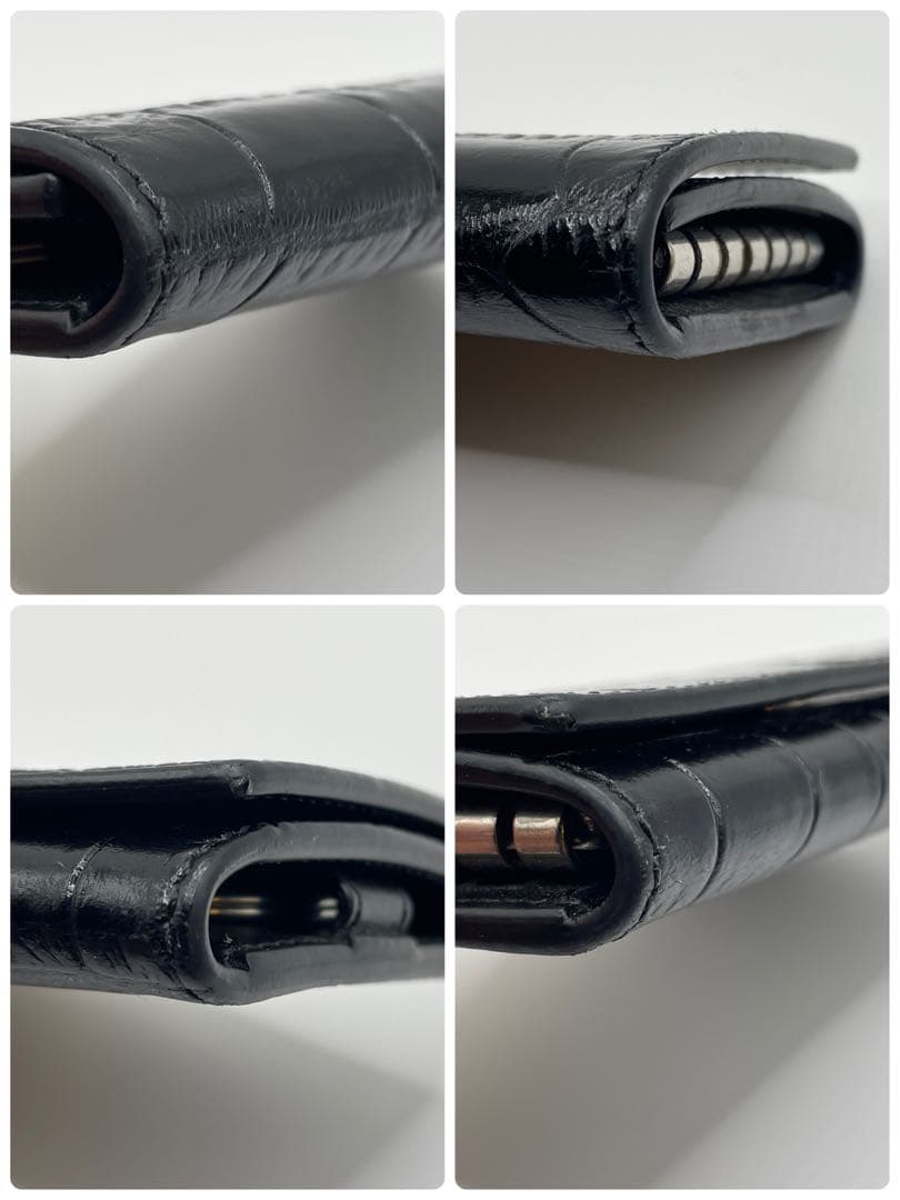 極美品＊ CELINE セリーヌ クロコ型押し レザー 6連キーケース ブラック