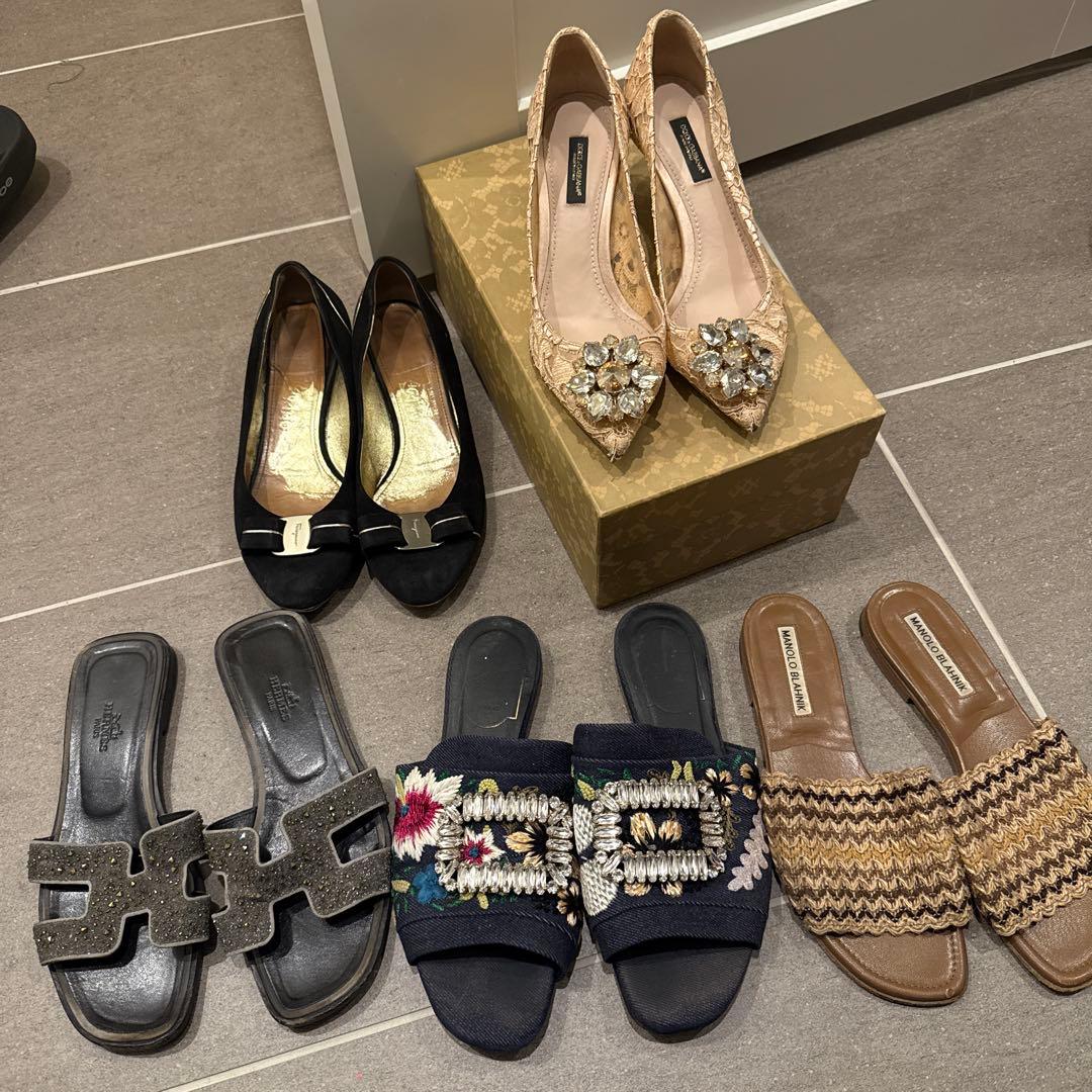 Manolo Blahnik 、ドルガバ、フェラガモ、ロジェ、エルメス靴福袋