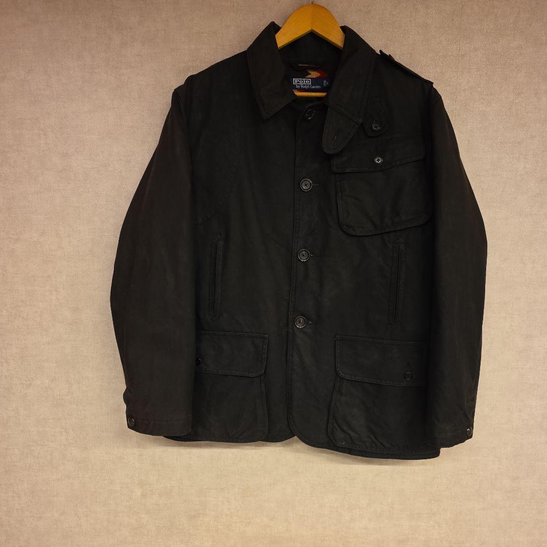 90s POLO RALPH LAUREN オイルドハンティングジャケット　黒
