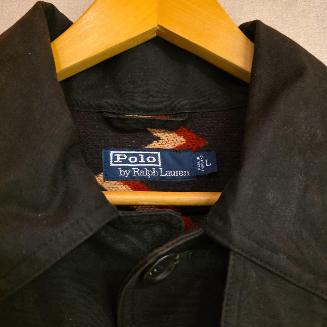 90s POLO RALPH LAUREN オイルドハンティングジャケット　黒