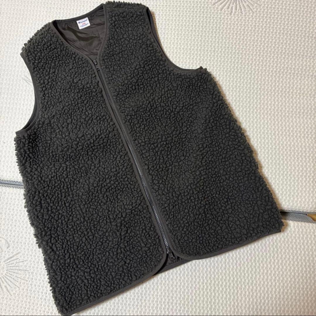 別注【Champion/チャンピオン】ボアフリースベスト　グレー