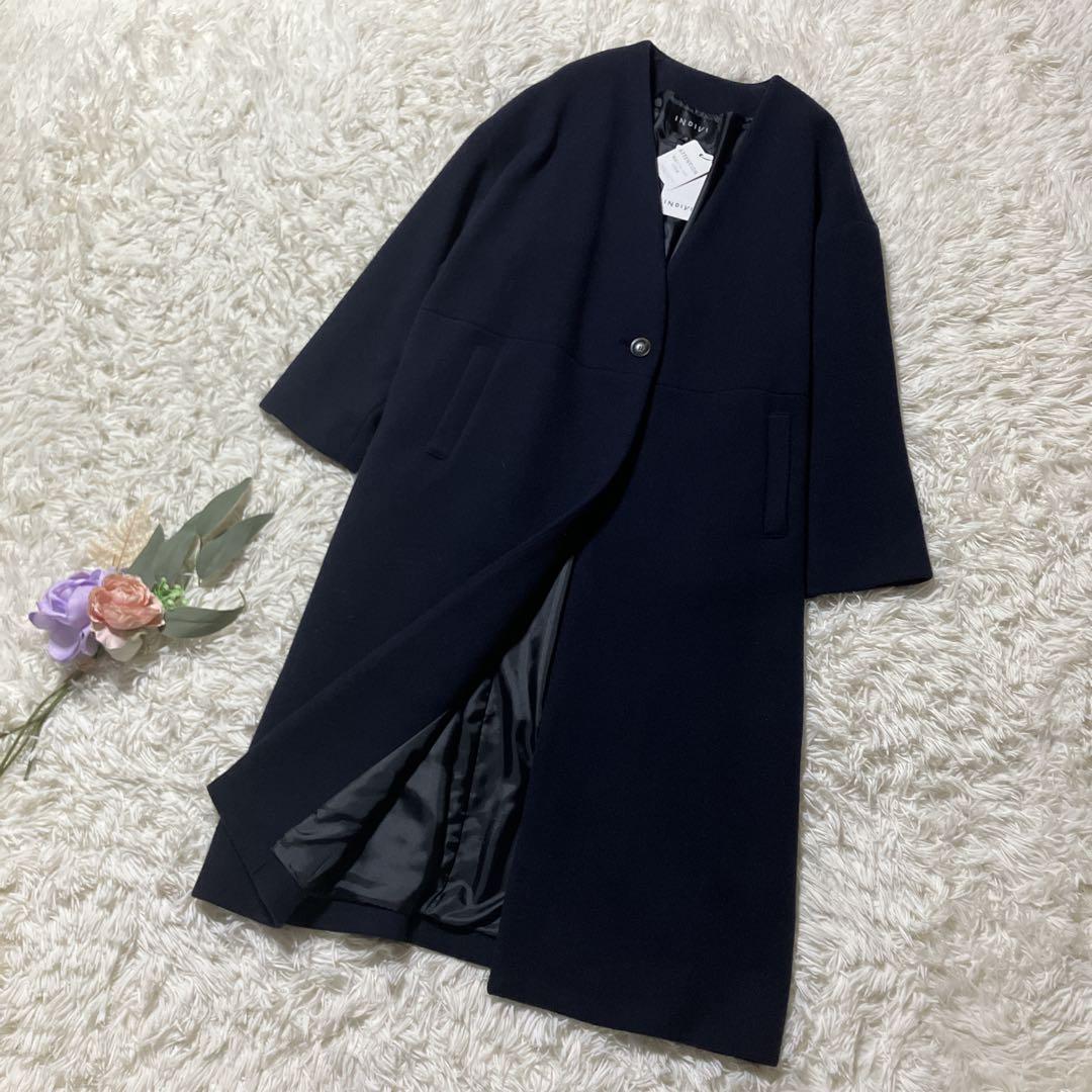【yukon】新品　INDIVI インディヴィ ノーカラーチェスターコート