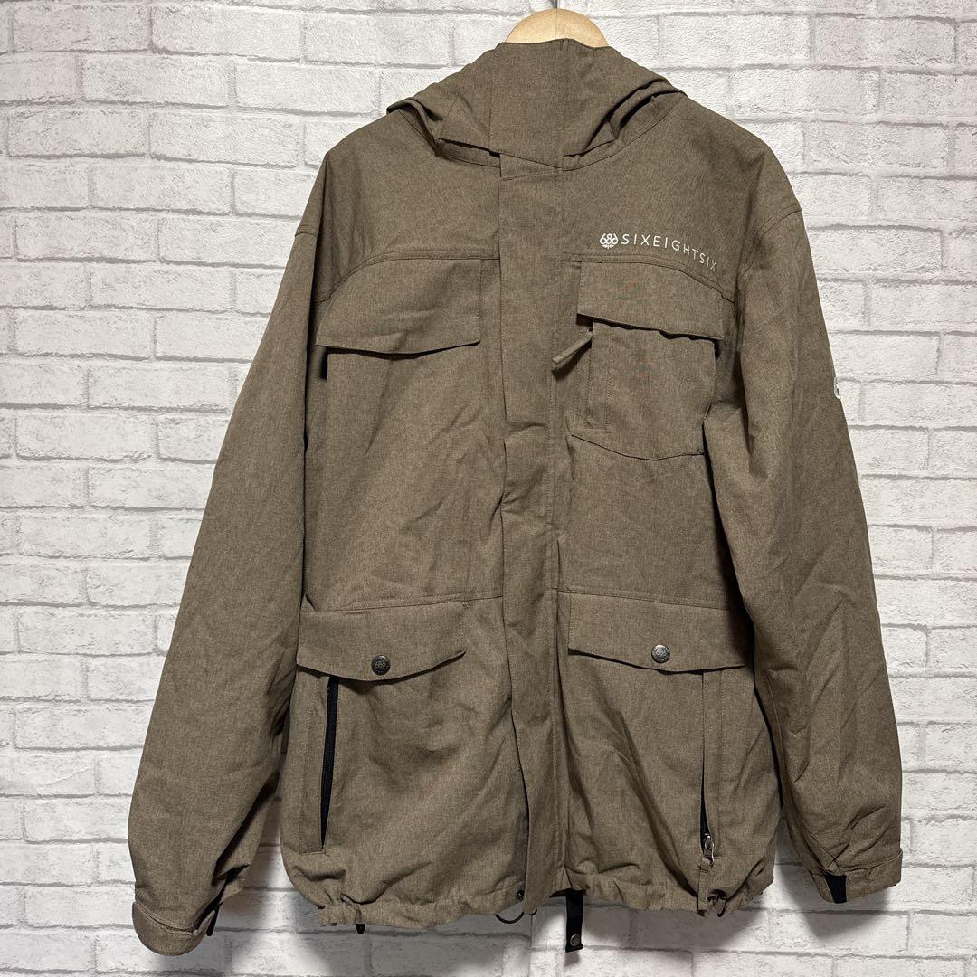 686 スノーボードウェア SMARTY 高機能 マウンテンパーカー 茶 L