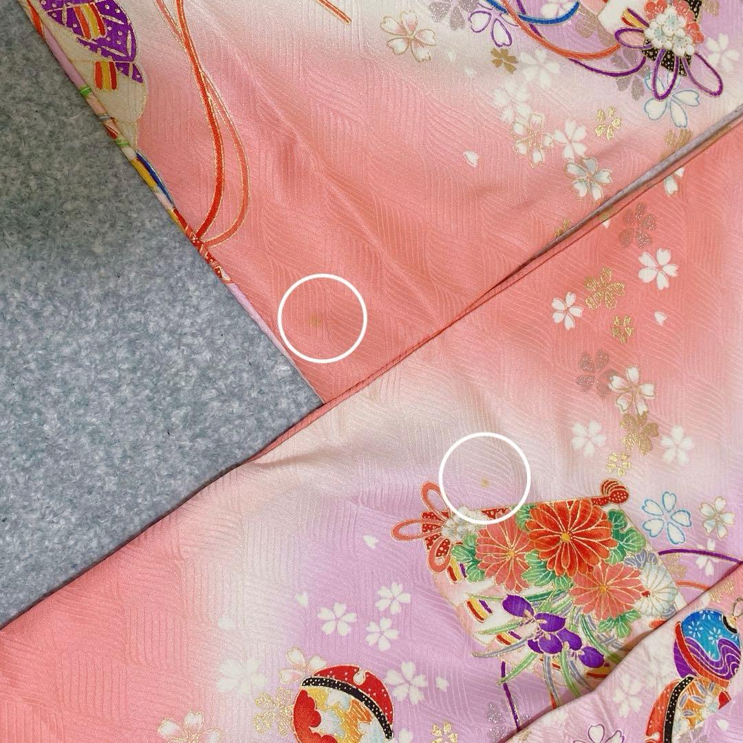 七五三 7歳 正絹 着物 作り帯 バッグ 草履 小物 フルセット