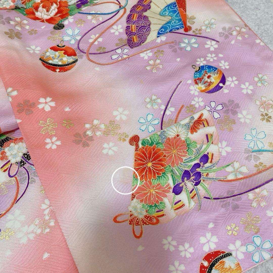 七五三 7歳 正絹 着物 作り帯 バッグ 草履 小物 フルセット