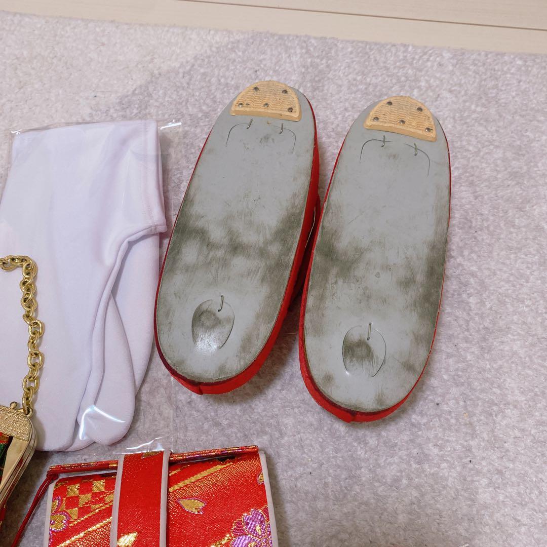 七五三 7歳 正絹 着物 作り帯 バッグ 草履 小物 フルセット