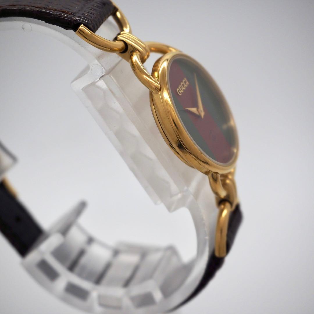 165 稼働【美品】GUCCI　6000L シェリーライン レディース 時計