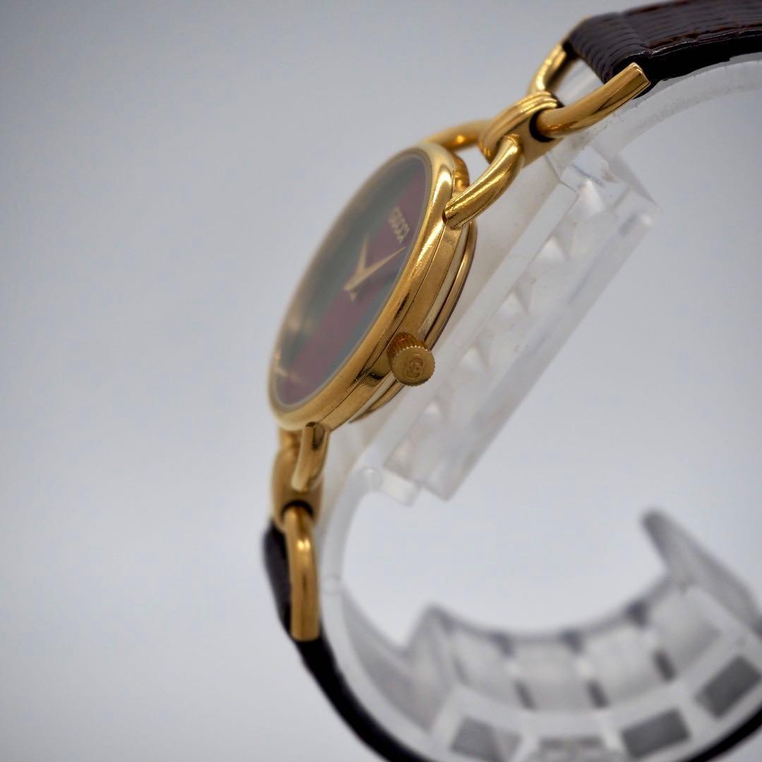165 稼働【美品】GUCCI　6000L シェリーライン レディース 時計