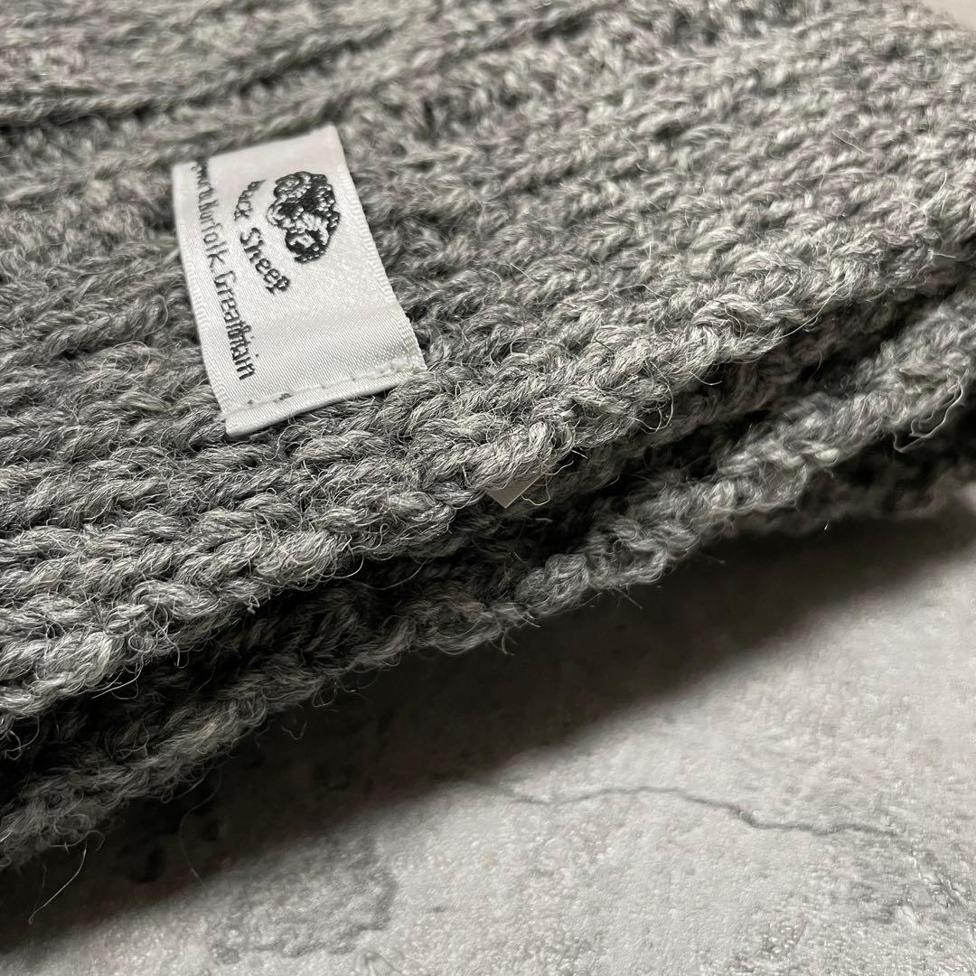 新品10780円 ブラックシープ ウール ローゲージマフラー フリンジ 英国製