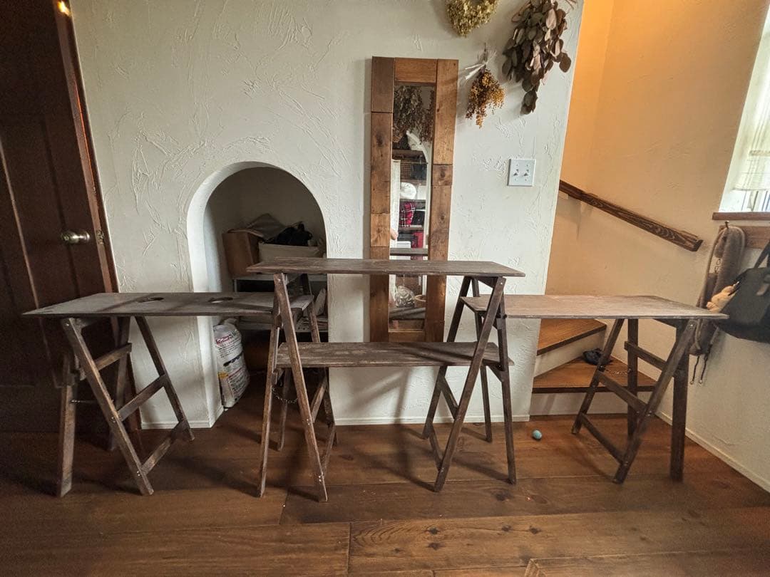 木製折りたたみテーブル　 木製キッチンテーブルキャンプ アウトドアラック