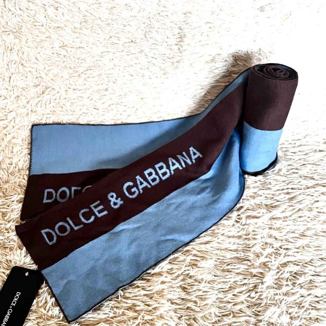 【新品】DOLCE & GABBANA LOGOED SCARF シルクマフラー