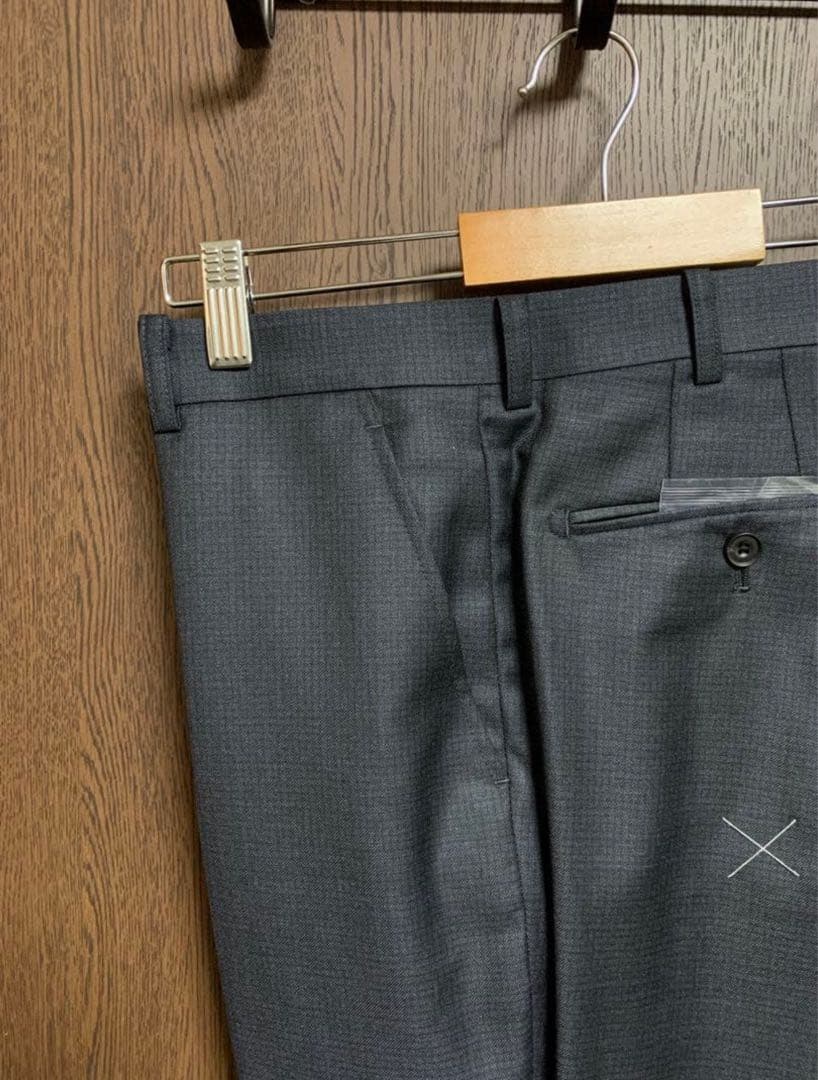 AB5新品！高級イタリアREDAウール100%極上3ピーススーツ！ネイビーグレー