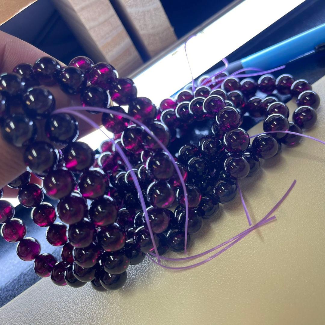 レア！高品質 ロードライトガーネットブレスレット パワーストーン 1巻