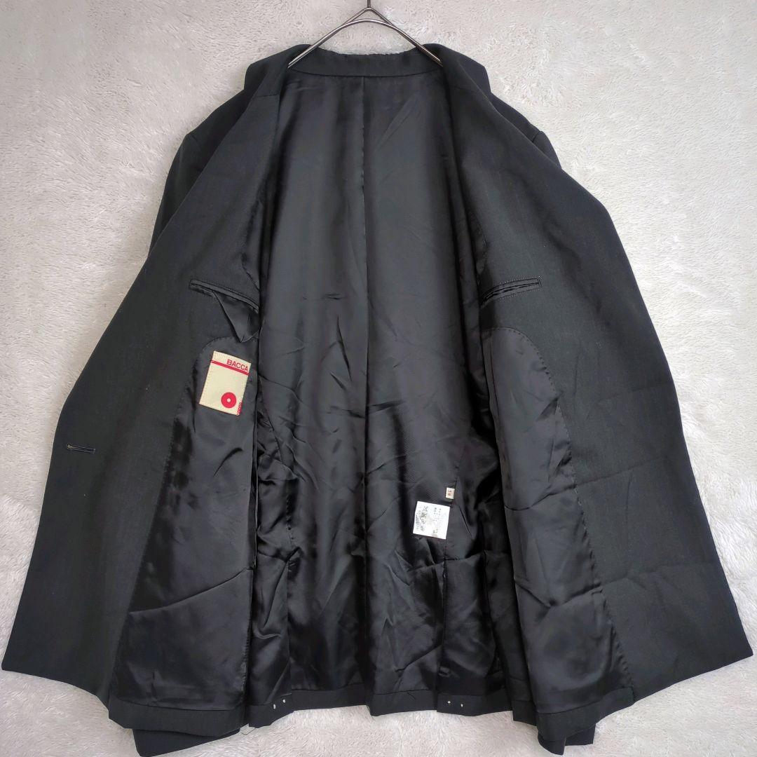 ダブルブレストジャケット 38(M) カシミヤ混 ウール ブラック系 古着