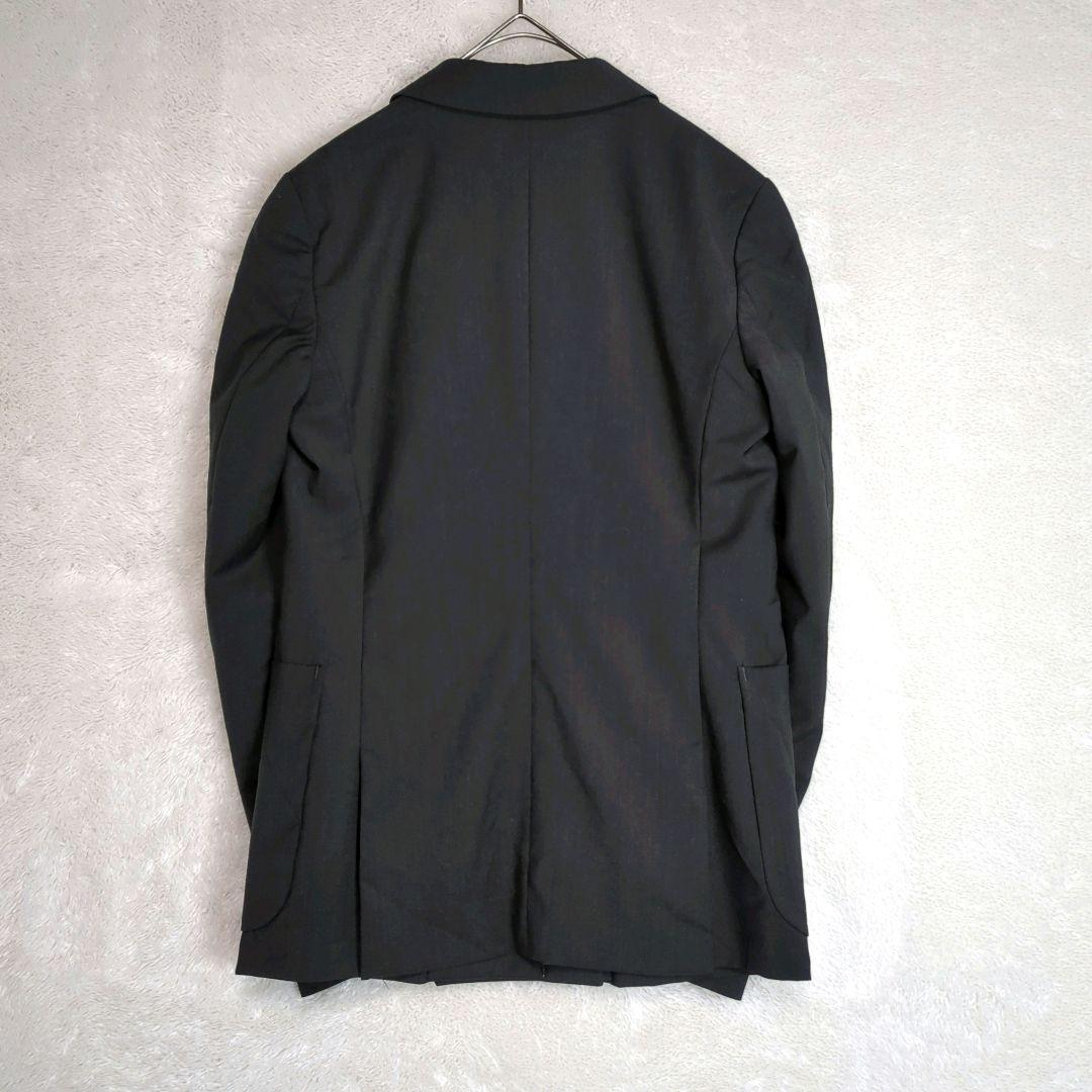 ダブルブレストジャケット 38(M) カシミヤ混 ウール ブラック系 古着