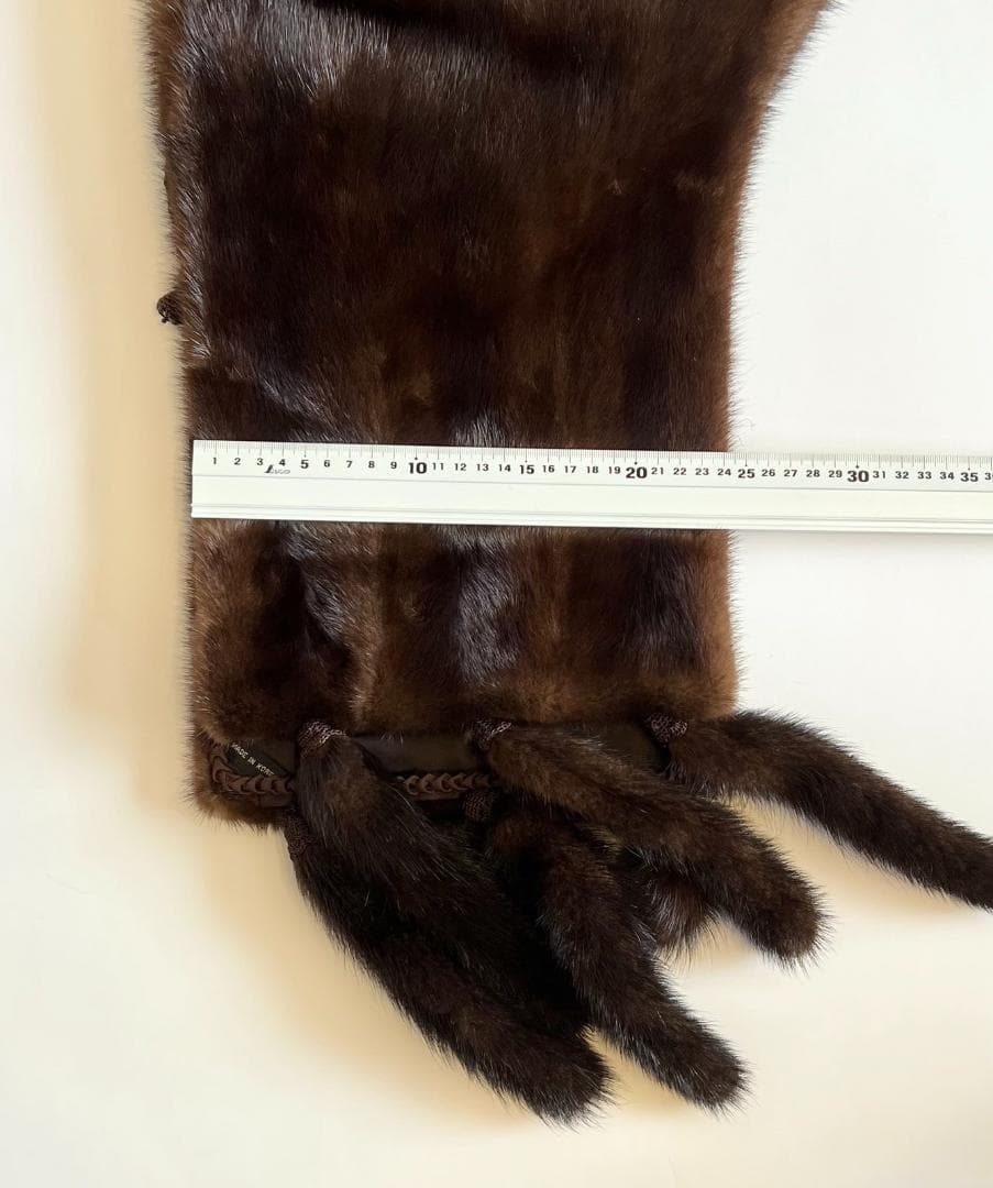 美品 毛皮 ミンク ファース トール マフラー ブラウン 成人式