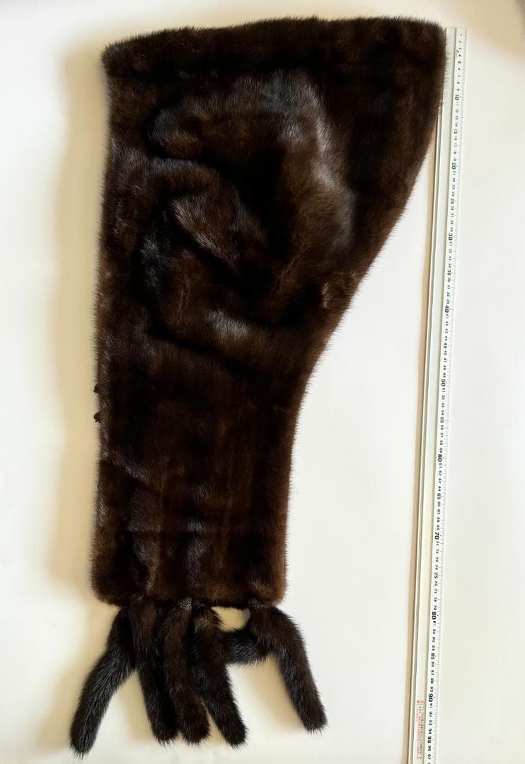 美品 毛皮 ミンク ファース トール マフラー ブラウン 成人式