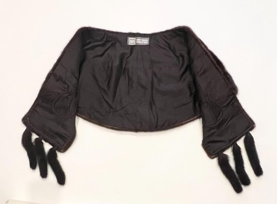 美品 毛皮 ミンク ファース トール マフラー ブラウン 成人式