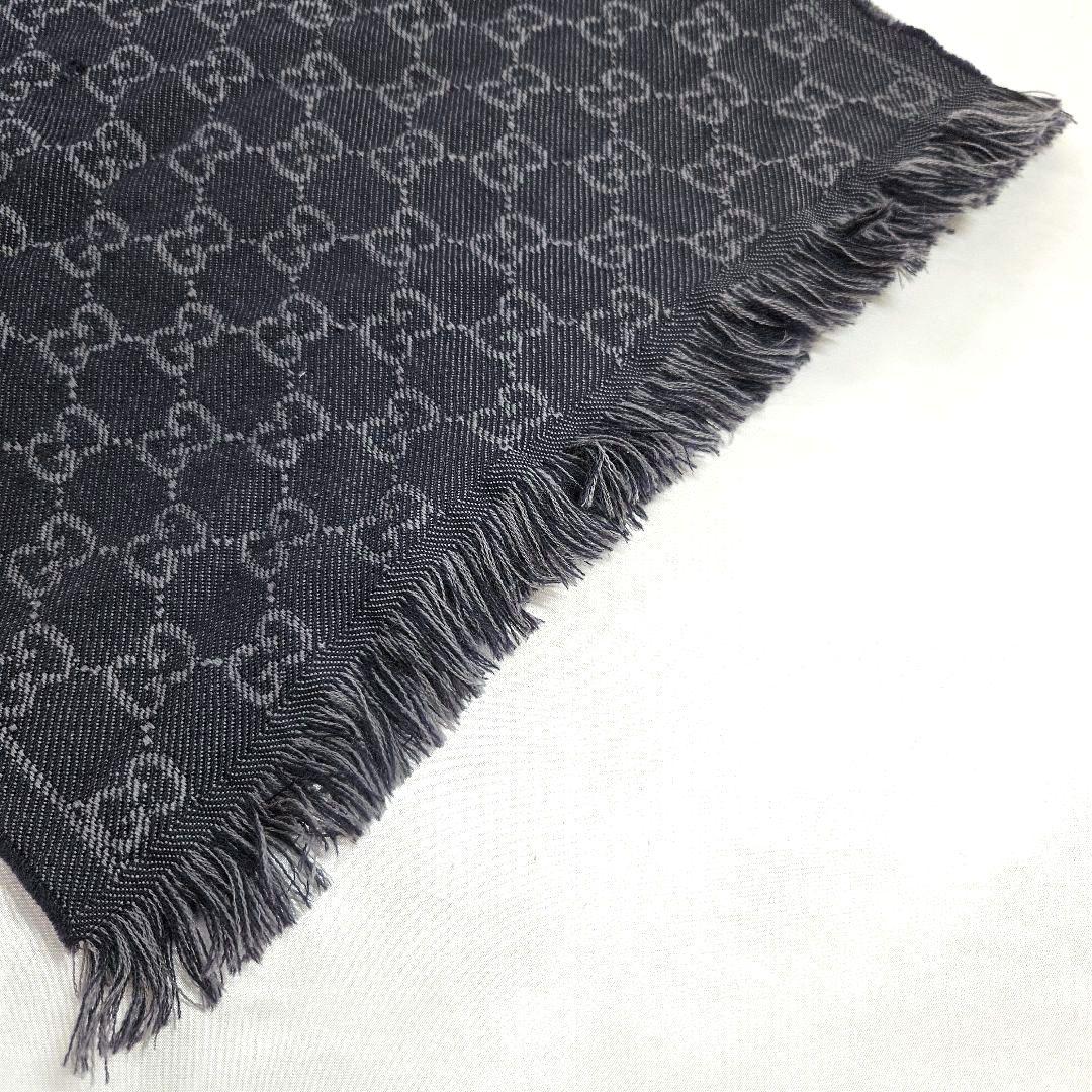 GUCCI グッチ ストール ショール マフラー ネイビー グレー GG柄