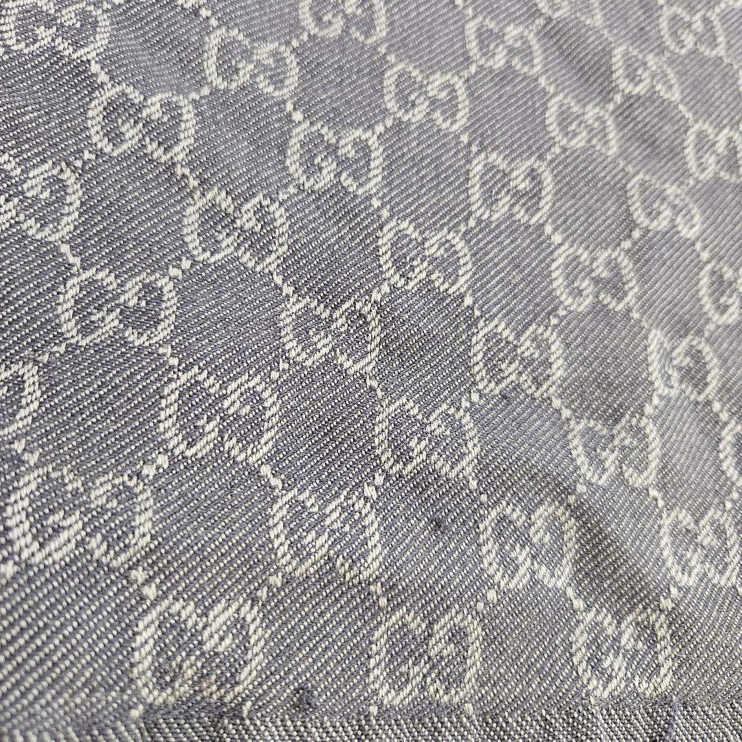 GUCCI グッチ ストール ショール マフラー ネイビー グレー GG柄