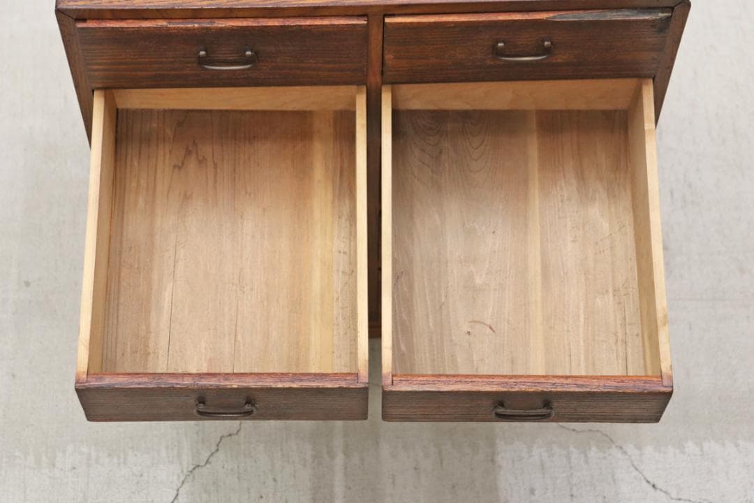 レトロ 無垢材 10杯 小引き出し 収納 抽斗 書類 小物入れ ヴィンテージ