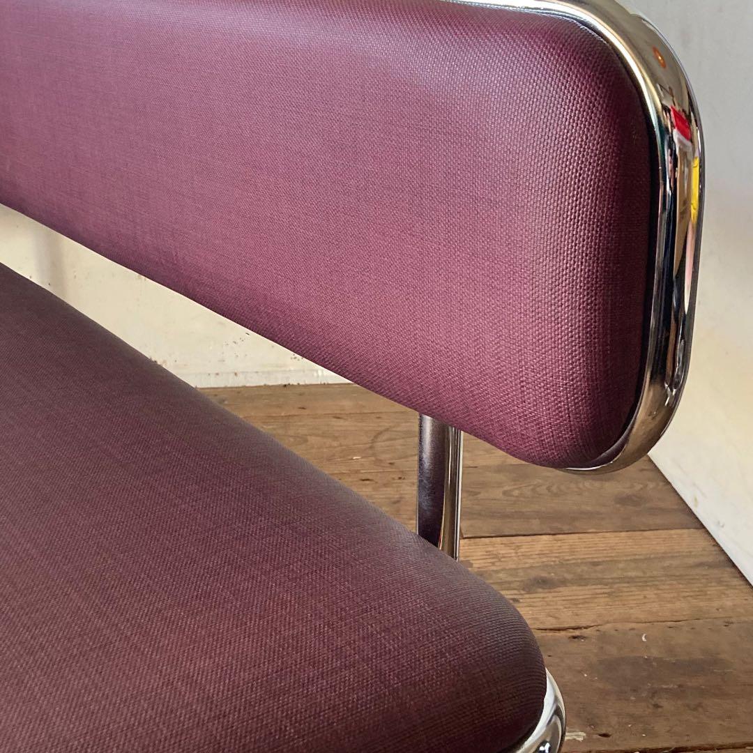 国産ヴィンテージ ベンチ ソファ レトロ スペースエイジ ロビーチェア