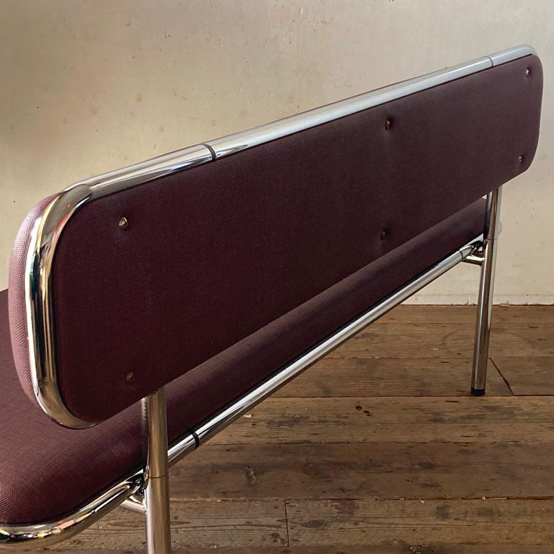 国産ヴィンテージ ベンチ ソファ レトロ スペースエイジ ロビーチェア