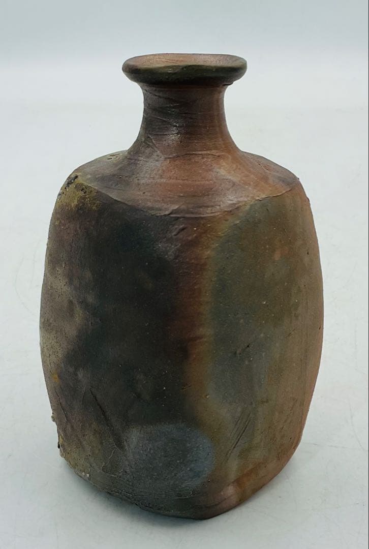 【９２】◉人間国宝・伊勢崎淳先生　備前焼四方徳利　共箱◉