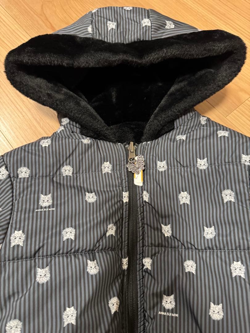 猫耳フード ファーブルゾン　アナスイミニ　ブラック　130〜140