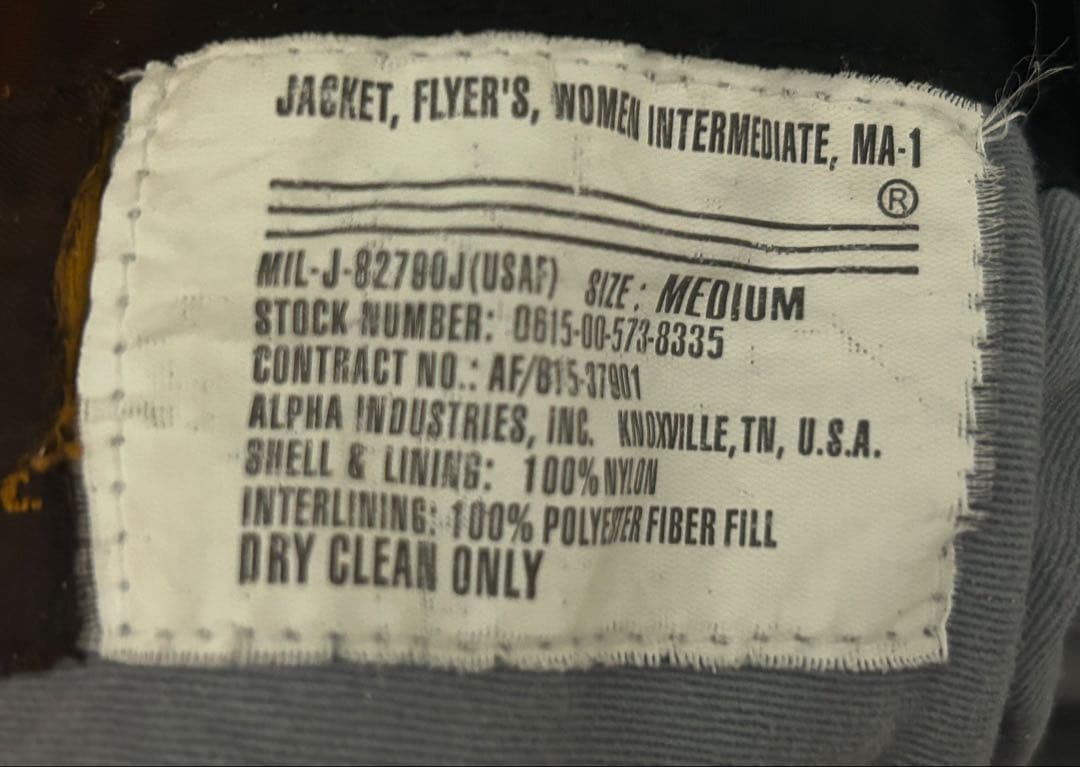 ALPHA MA-1 フライトジャケット ブラックM