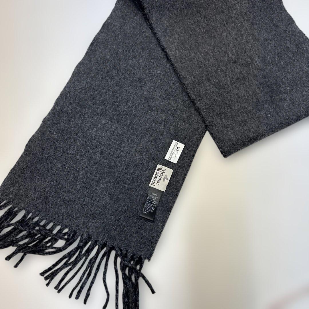 ヴィヴィアンウエストウッド マフラー リバーシブル オーブ グレー　ブラック